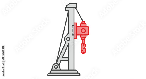 Clean Minimalist Drilling Rig Illustration For Geotechnical Engineering And Energy Sector