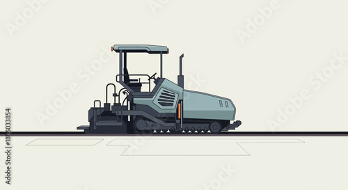 Contemporary Road Paving Machine In Action Creating Smooth Infrastructure Development