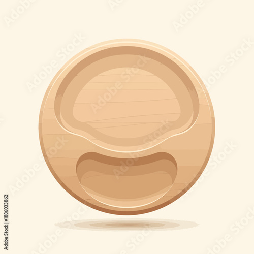 Clean Vector Illustration Of A Modern Wooden Appetizer Tray For Stylish Food Service