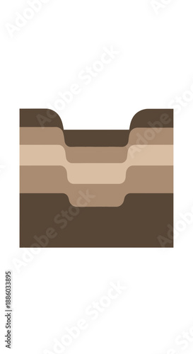 Cross Section Of Layered Earth Strata Showing Subterranean Soil Structure