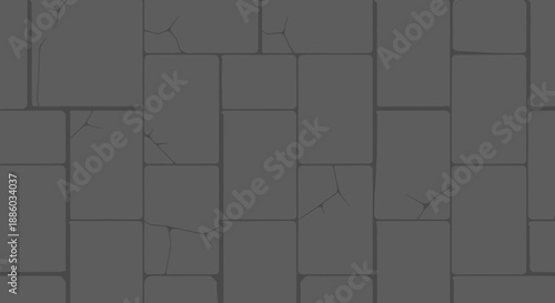 Dark Gray Seamless Stone Wall Pattern With Subtle Cracks Grunge Texture Background