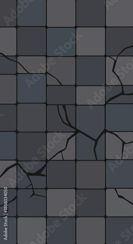 Dark Gray Textured Surface With Broken Ceramic Tiles Providing Abstract Background
