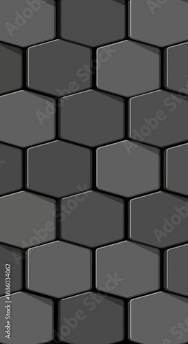 Dark Grey Abstract Hexagonal Pattern Background Modern Geometric Grid Design Illustration