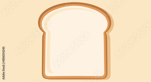 Delicious Freshly Baked White Bread Slice For Breakfast Meals Or Snack Time Ideal Vector