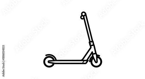 Simple Line Art Icon of a Scooter.
