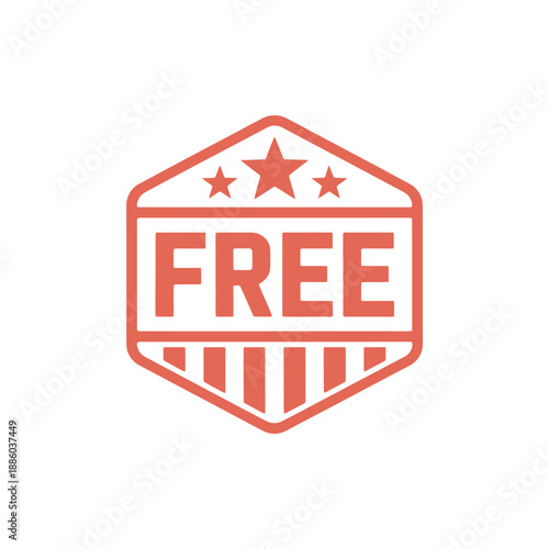 Free Offer Badge with Stars