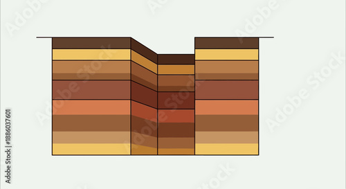 Detailed Geological Soil Layers Cross Section Revealing Subsurface Stratification An Earth
