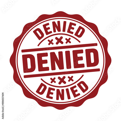 Red Denied Stamp Seal Logo