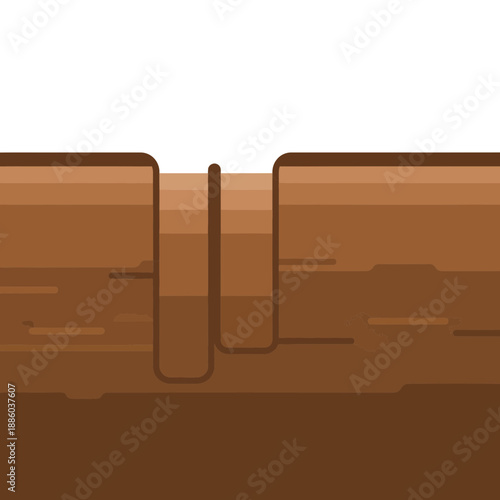 Detailed Ground Cross Section Illustrating Subsurface Earth Layers And Excavated Trench Structure