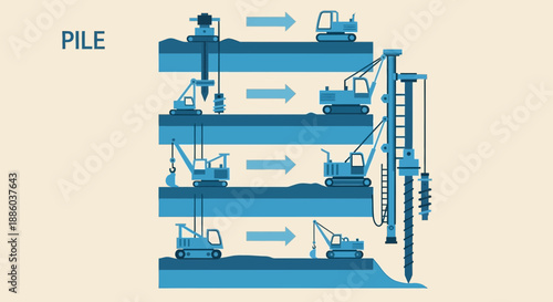 Detailed Illustration Of Deep Foundation Pile Construction Process And Engineering Techniques