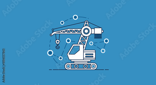 Digital Construction Solutions With Modern Crane And Networked Data Flow