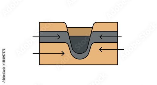Dynamic Earth Layers Depicting Geological Compression And Structural Fold Formation Illustration