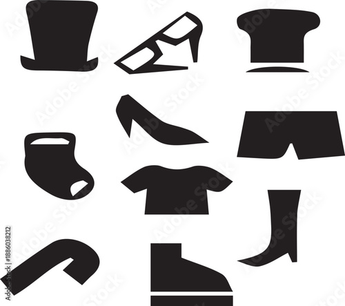 Clothing Apparel Icon Set Vector