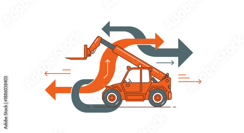 Dynamic Material Handler Vehicle Illustrating Global Logistics And Efficient Supply Chain Operations