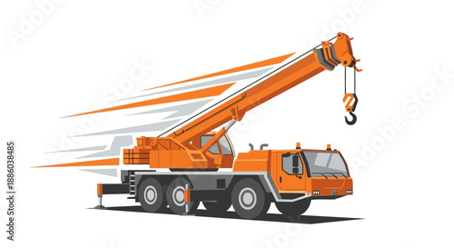 Dynamic Orange Mobile Crane Delivering Swift Construction Solutions Efficient Heavy Lifting Vehicle