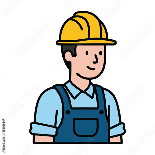 vector construction worker wearing a hard hat