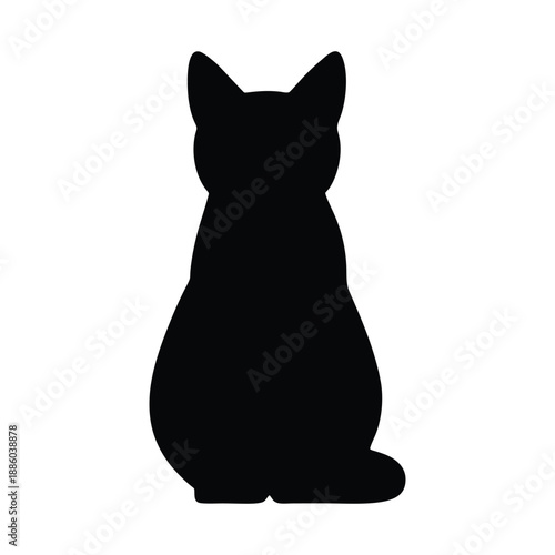 silhouette in the shape of a cat facing forward