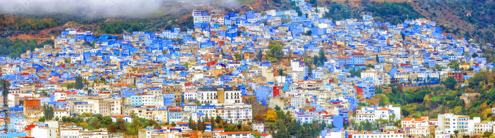 Fototapeta premium Chefchaouen, banner of the 
