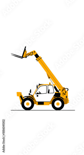 Dynamic Telescopic Handler Illustration Essential For Modern Construction And Industrial Logistics