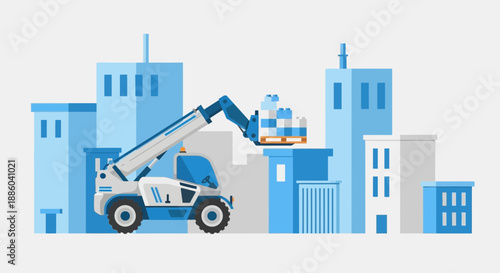 Efficient Urban Material Handling Operations With Telehandler In Modern Cityscape Logistics