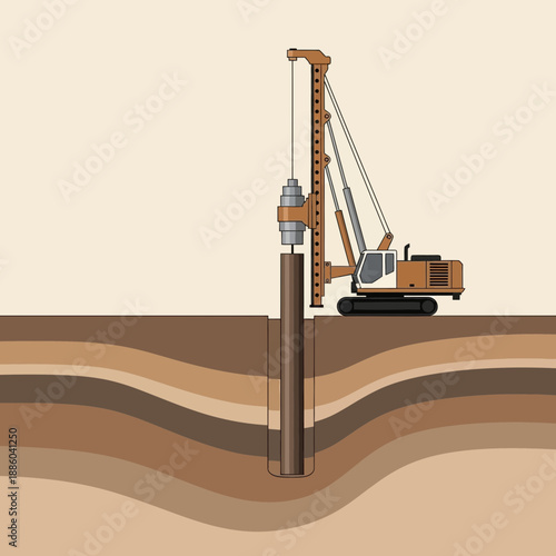 Engineering Project Building Strong Support With Advanced Pile Driver Equipment