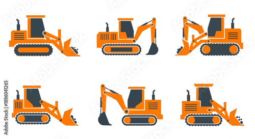 Essential Collection Of Heavy Construction Machinery And Industrial Vehicles Digital Illustration