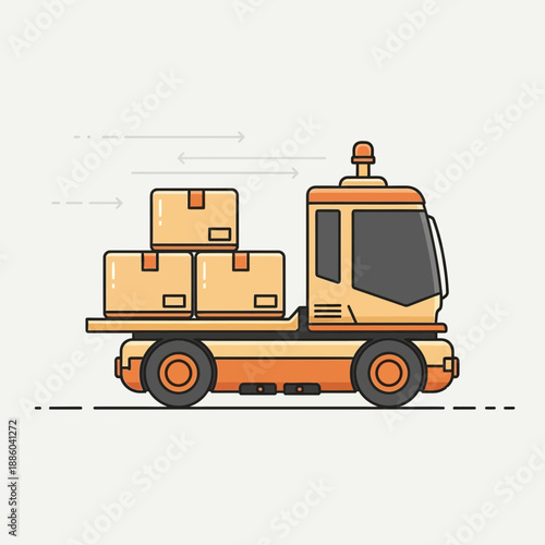 Efficient Autonomous Delivery Truck Transporting Packages Rapidly Across Urban Landscapes