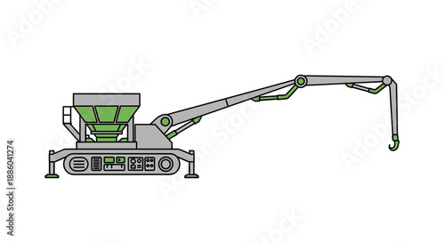 Essential Concrete Pump Truck Vector Illustration For Construction Site Efficiency