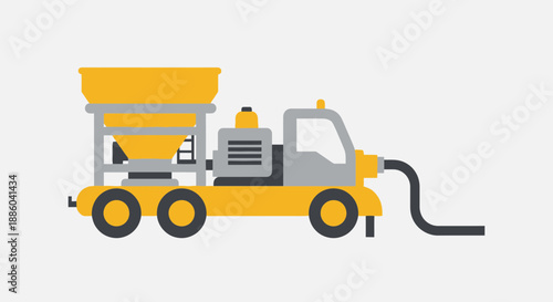 Efficient Industrial Concrete Pump Truck Graphic Design For Building Projects Construction Site