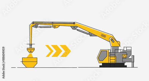 Efficient Industrial Material Handling Process Conveyor System Automation Illustration Vector