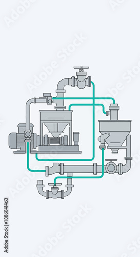 Efficient Industrial Processing Flowchart With Automated System Technology Diagram For Production