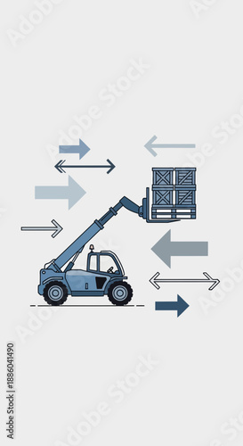 Efficient Industrial Telehandler Operation Streamlined Logistics And Cargo Handling Processes