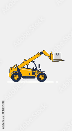 Efficient Industrial Telehandler Machine Lifting Cardboard Box Logistics Vehicle