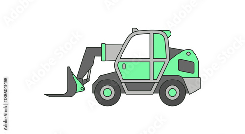 Efficient Industrial Telehandler Machine Graphic Design For Construction Site Projects