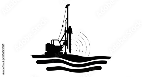 Geotechnical Drilling Rig Performing Subsurface Sound Exploration With Vibrations