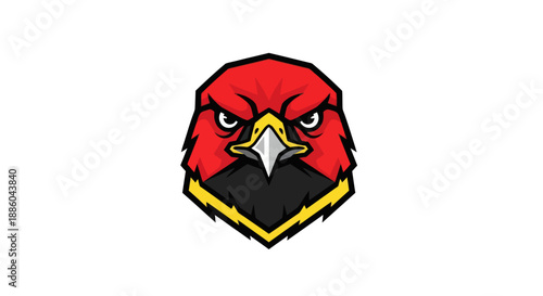 Bold eagle head icon on white background