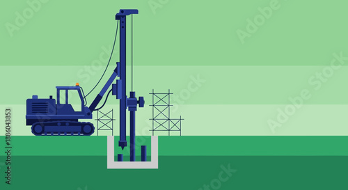 Heavy Construction Piling Machine Drilling Foundation For New Building Site Development