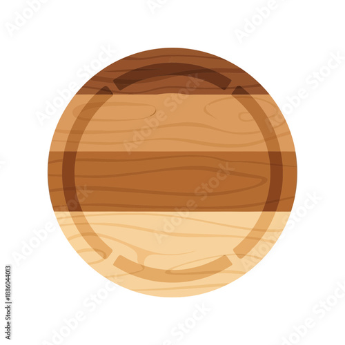 Handcrafted Rustic Wooden Round Serving Board With Rich Grain Texture Detail