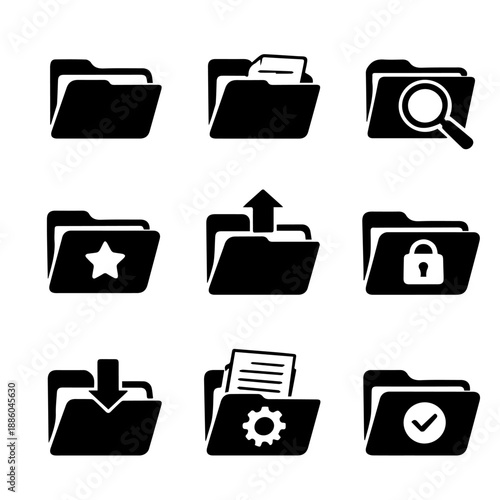 folders vector icon set on a white background
Vector icon set