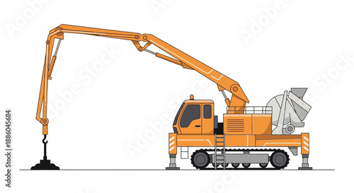 Heavy Duty Concrete Pump Truck Illustrates Modern Construction Engineering Solutions