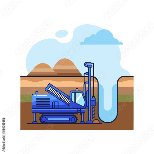 Heavy Duty Drilling Rig Extracting Subterranean Resources For Industrial Development Projects
