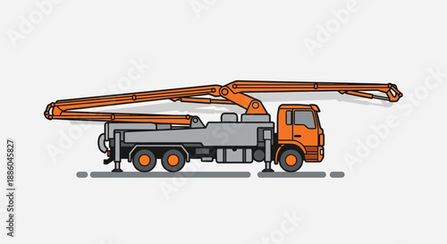 Heavy Duty Concrete Pump Truck Industrial Vehicle For Urban Construction Sites Vector Graphics