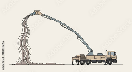 Heavy Duty Concrete Pump Truck Pouring Fresh Cement Foundation Material Industrial Work
