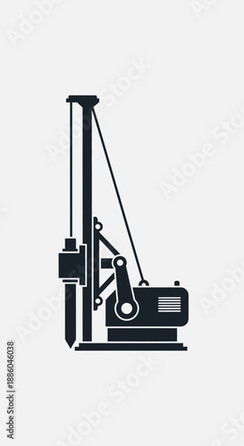 Heavy Duty Construction Drilling Rig Icon Representing Groundwork Engineering Projects