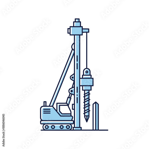 Heavy Duty Foundation Drilling Machine Icon For Construction Industry Projects