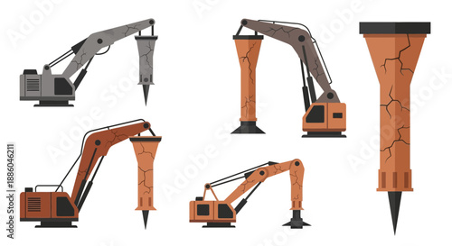 Heavy Duty Hydraulic Breaker Excavator Attachments For Demolition And Construction Projects