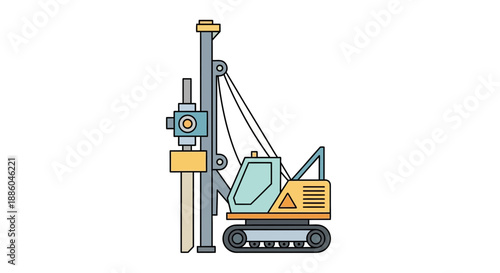 Heavy Duty Construction Rig For Groundwork And Foundation Building Projects