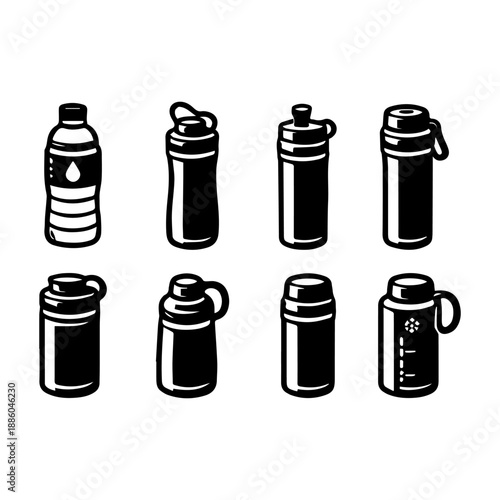 thermoses vector icon set on a white background
Vector icon set