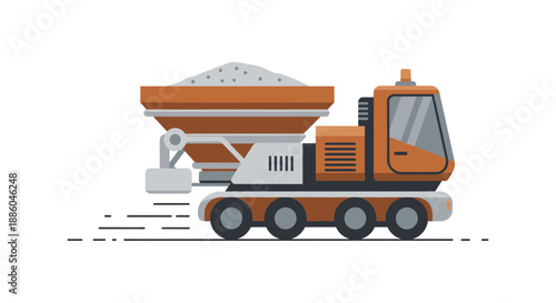 Heavy Duty Construction Vehicle Transporting Essential Aggregate Material For Building