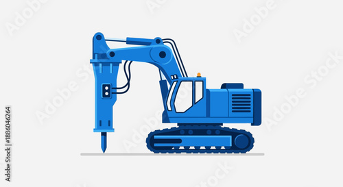 Heavy Duty Hydraulic Excavator With Jackhammer Attachment For Demolition Work